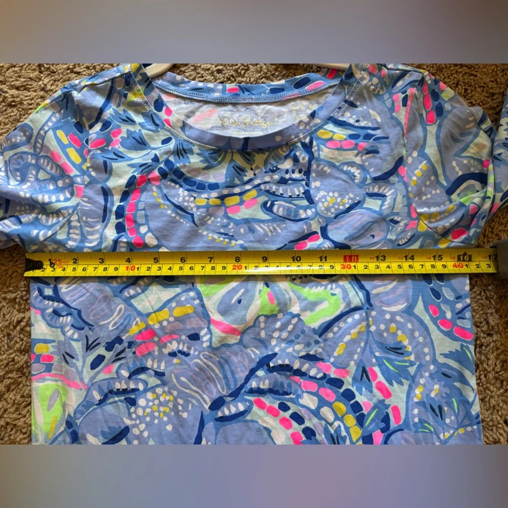 Lilly Pulitzer Blue Printed Dress XS – 100% Pima Cotton - Picture 5 of 6